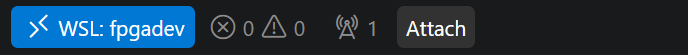 The Attach button in the VS Code status bar